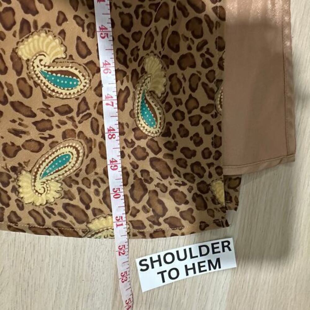 Y2K 90s Paisley Animal Print Festival Chiffon Chemise Slip Dress Size Small - Picture 14 of 15